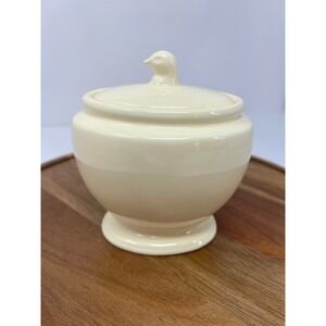 Ceramic Cream Bird Sugar Bowl with Lid Kitchen Decor Tableware